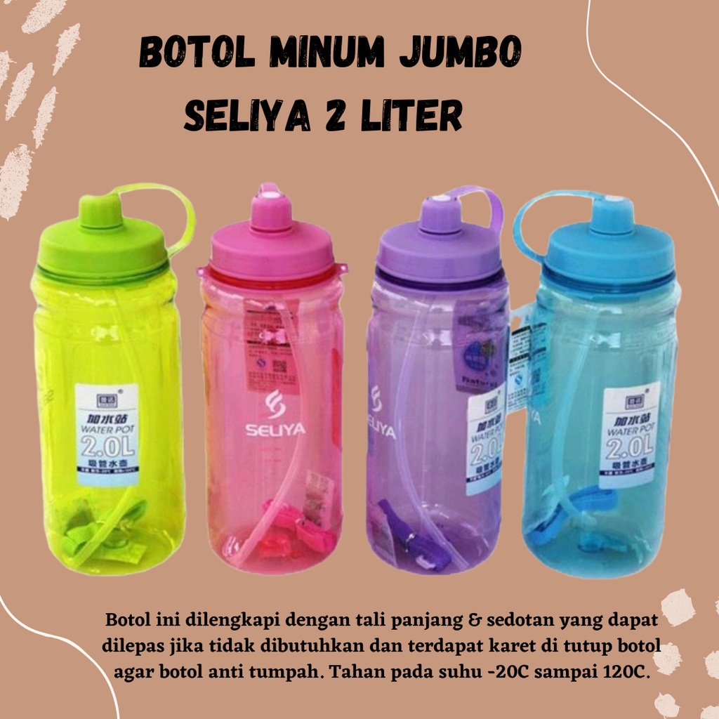 TERLARIS!!! Botol minum kapasitas 2 liter / water pot bottle SELIYA / Botol Sports 2 lIter