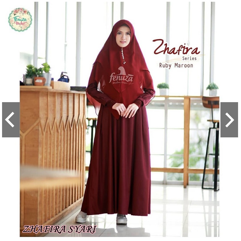 ZHAFIRA SYARI MERAH  - SYAR'I Baju Gamis Wanita - JS