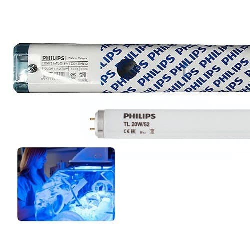 Lampu TL Bayi Blue Light 20W/52 Set Kap Philips Therapy Bayi Kuning