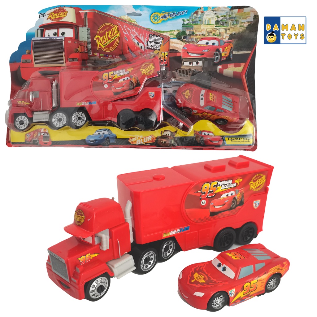 Mainan Cars 3 Truk Lightning McQueen And Mark Truck Kado Anak Laki Cowok Hadiah Ulang Tahun