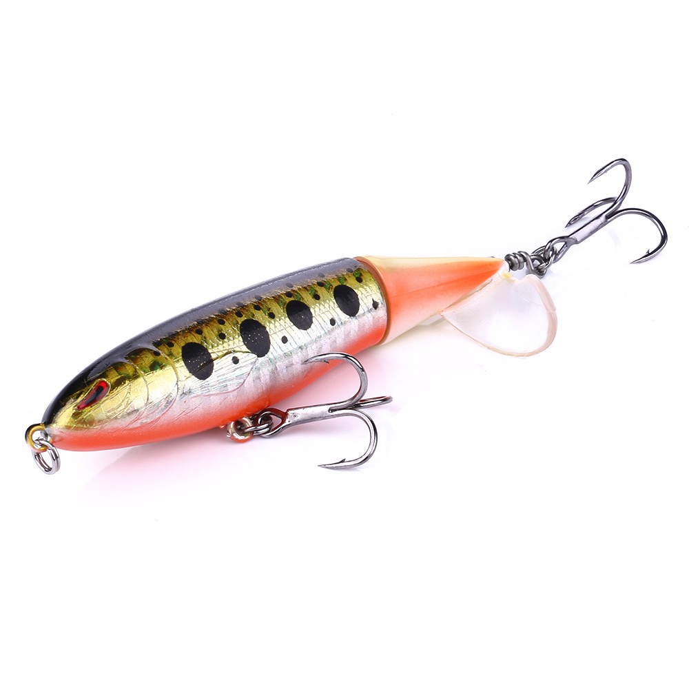 HENGJIA 1Pcs Pencil Umpan Pancing 10cm/13.5g Memutar Ekor Lunak Fishing Lure Minnow Bait Topwater