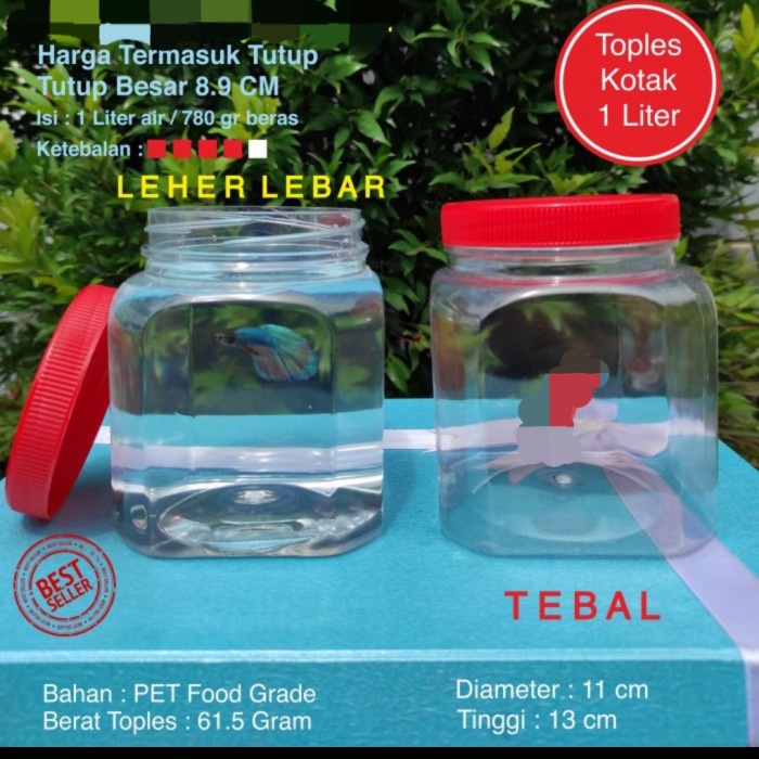 GHM (007 ) TOPLES TEBAL 1 LITER 1L KOTAK BENING SERBAGUNA KERUPUK / CUPANG