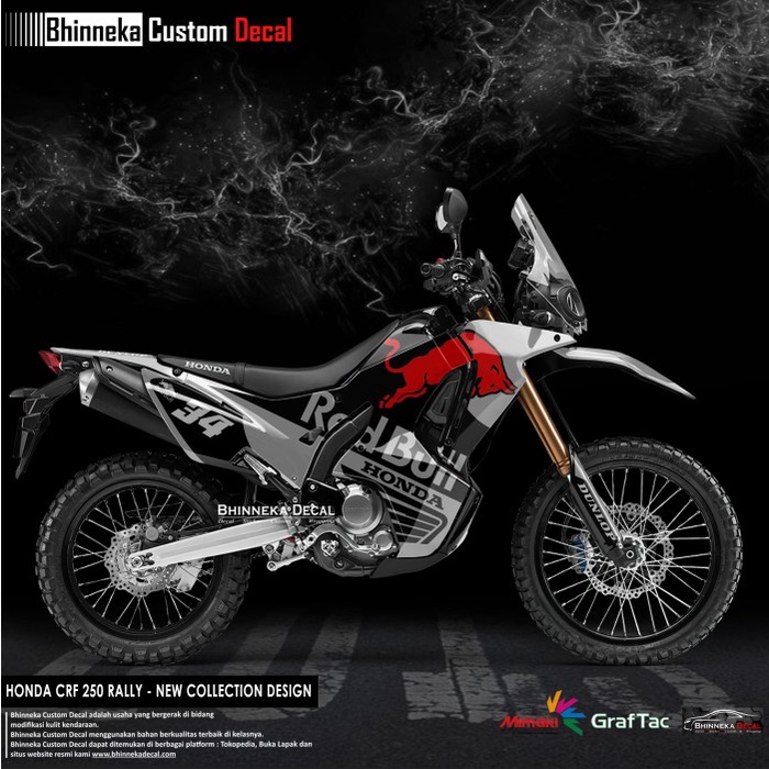 DECAL STICKER CRF RALLY RED BULL GREY