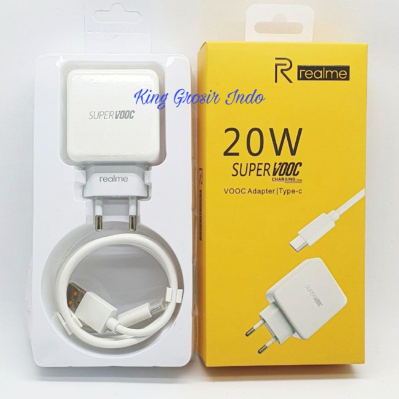 Charger Realme Tipe C ( Super VOOC 20 W / Fast Charging ) Original