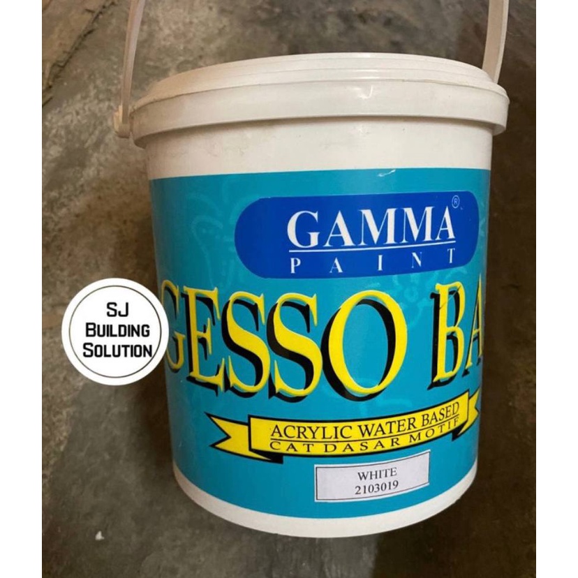 Cat Gamma Gesso Base Gamma Paint Cat Dasar Motif Putih White 2.5 Ltr