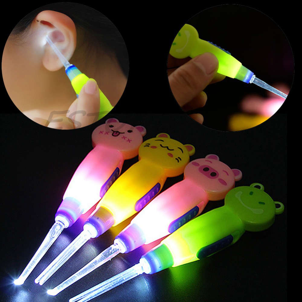 EARPICK WITH LED FLASHLIGHT - KOREK KUPING MOTIF ANIMAL GN LAMPU LED