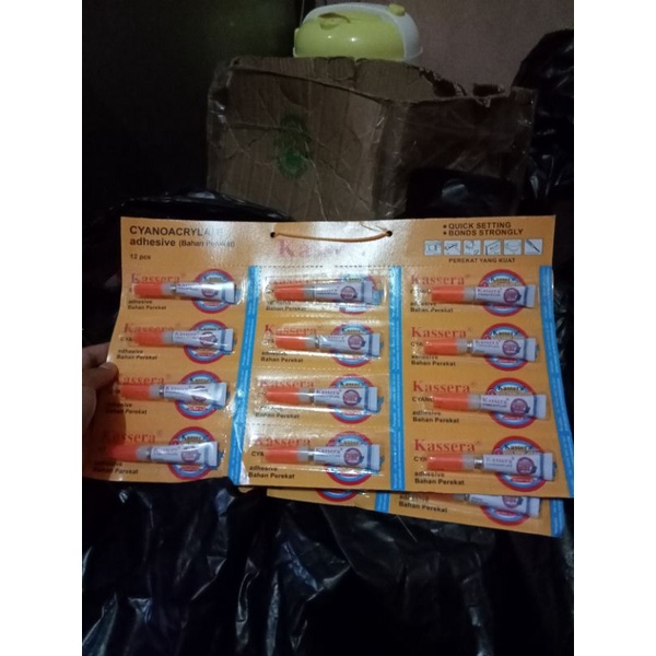 

Lem Power Glue Instan Glue Regular isi 12 pcs