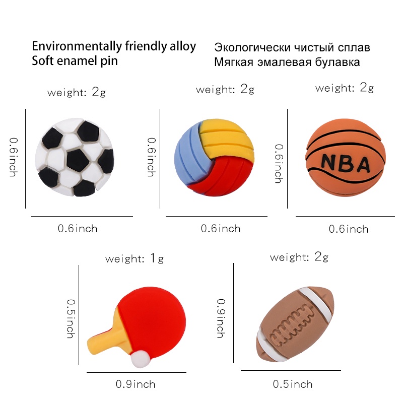 Bros Pin Enamel Desain Bola Sepak / Basket / Voli / Tenis Meja