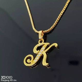Image of Fourfashion XD010 - Kalung Huruf Inisial Nama - Set Perhiasan Xuping Lapis Emas