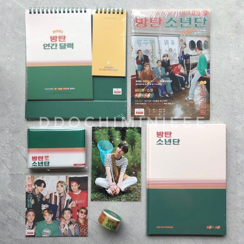 [SHARING] BTS Seasons Greetings SG 2021 BTS Goes Retro RM Jin Suga Jhope Jimin Taehyung Jungkook V