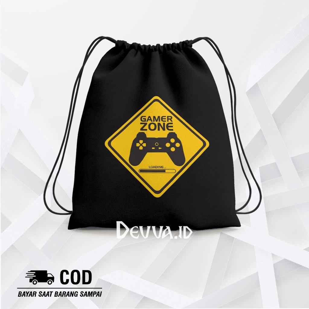 Tas Serut Gamer Zone String Bag Bts Muat Banyak Barang Ukuran 36 X 31 Cm | Devva.Id