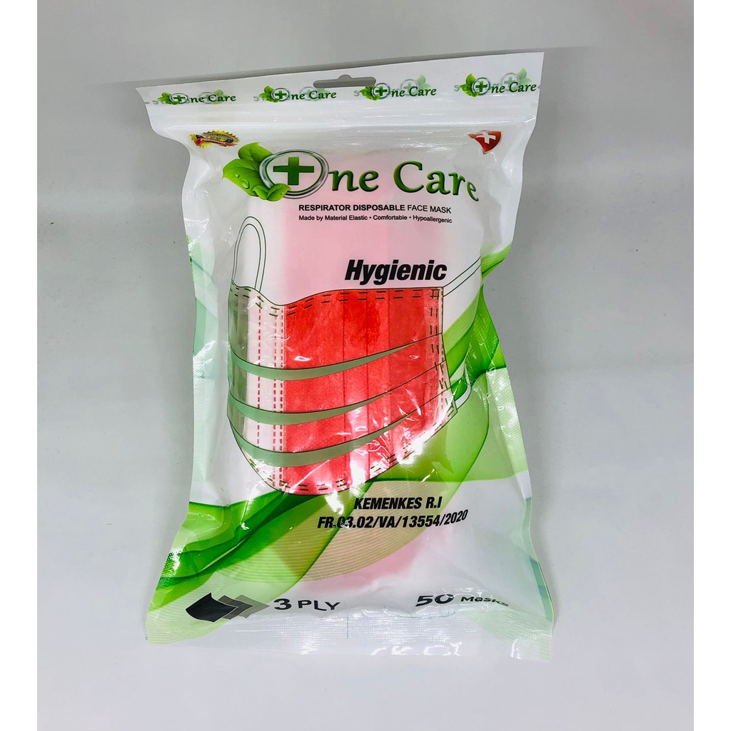 Onecare Masker 3ply SACHET POUCH earloop Kemenkes Best Quality Premium mask