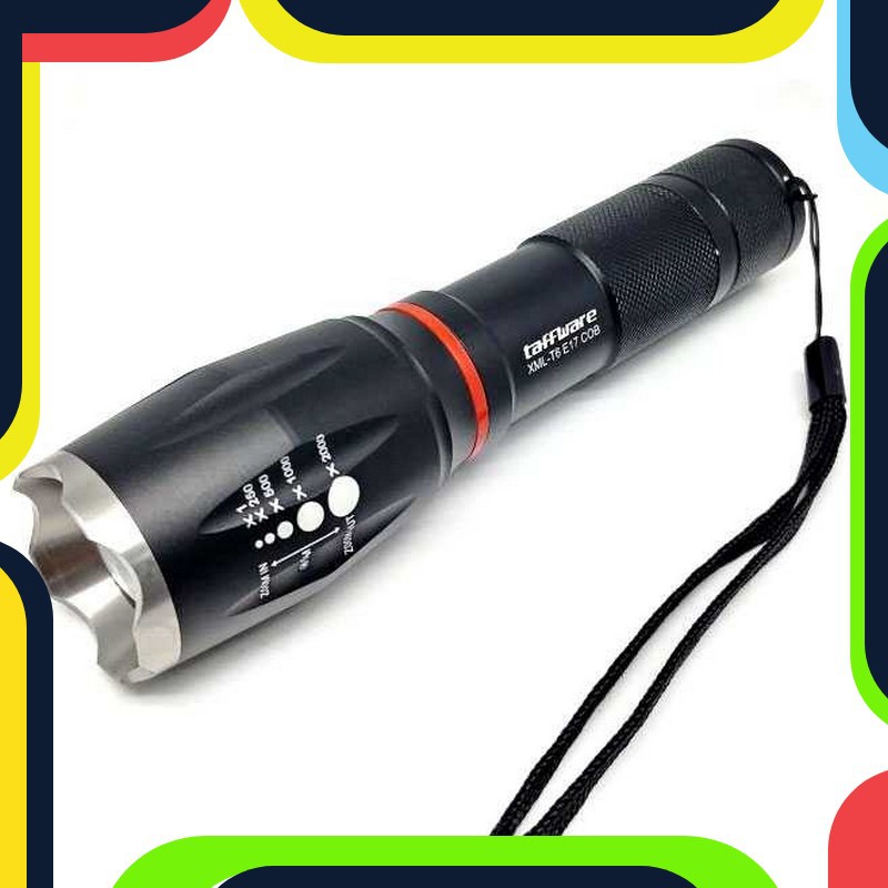 Bayar Ditempat TaffLED Senter LED Torch Cree XM-L T6 8000 Lumens - E17 COB