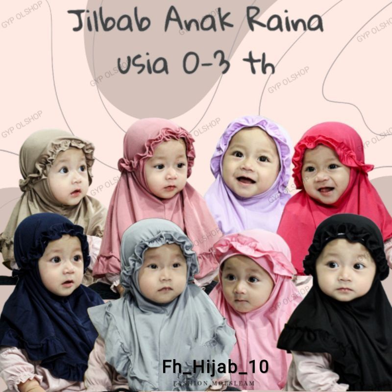 (TERLARIS) Jilbab Raina Kriwil anak bayi Usia 0-3 tahun | Hijab tk baby perempuan newborn lucu 6 sampai 1 thn | kerudung sekolah lembut sd  terbaru 2 – 12 bln premium