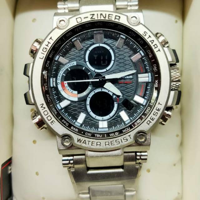 ORIGINAL Jam Tangan Pria ORI ASLI DZINER ANTI AIR waterresist tali rantai cowok cowo D-Ziner dzinner