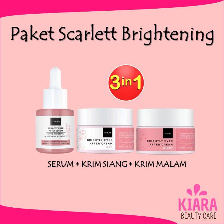 PAKET SCARLETT Brightening - Scarlet Brightly Krim Siang + Malam