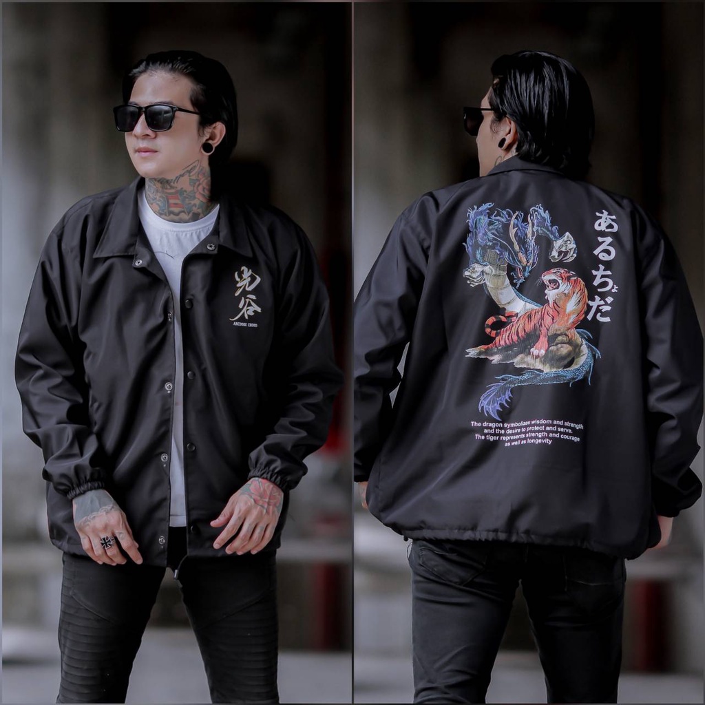 JAKET PRIA - JAKET COACH SALVIO HEXIA - JAKET WINDBREAKER - JAKET PARASUT-Dragon & Tiger