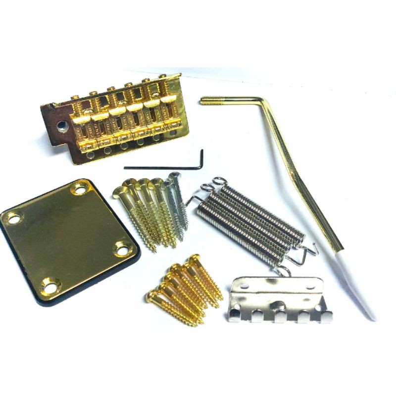 Bridge fender stratocaster gold gitar tremolo semi updown gold squier