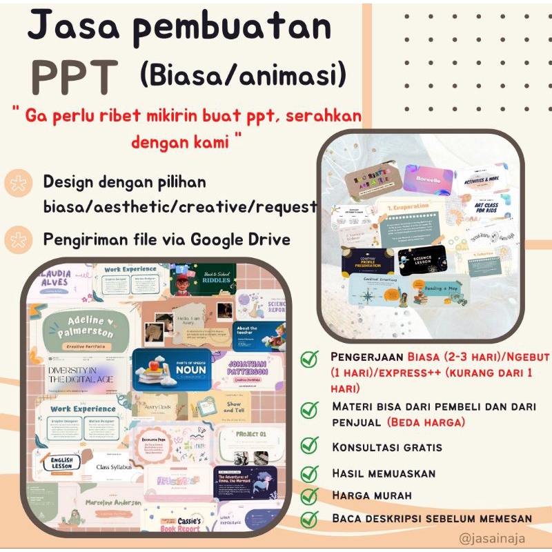 Jasa buat PPT biasa | aesthetic | animasi | creative| request
