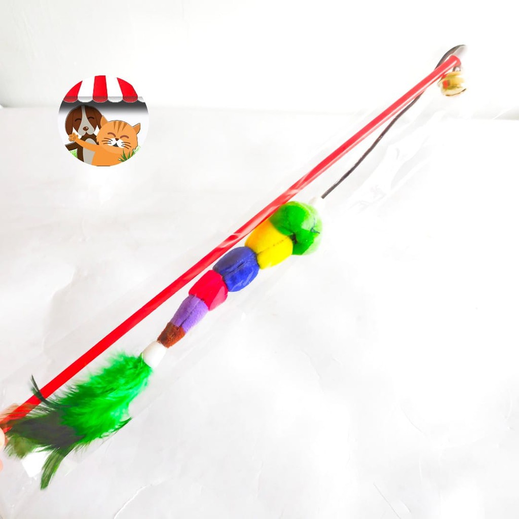 Mainan Kucing Pancingan Bentuk Cacing Kerincing - Pancing Interaksi