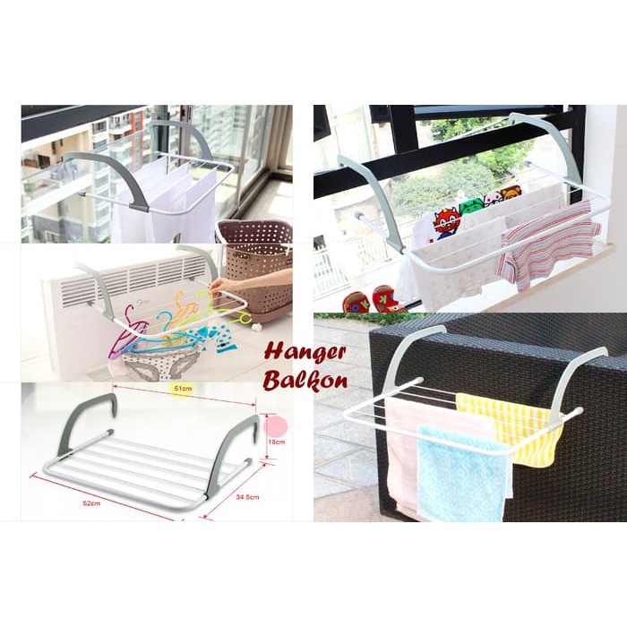 Hanger Balkon / Hanger Balkon New Product / Hanger Baju / Gantungan Baju Balkon / Hanger Multifungsi