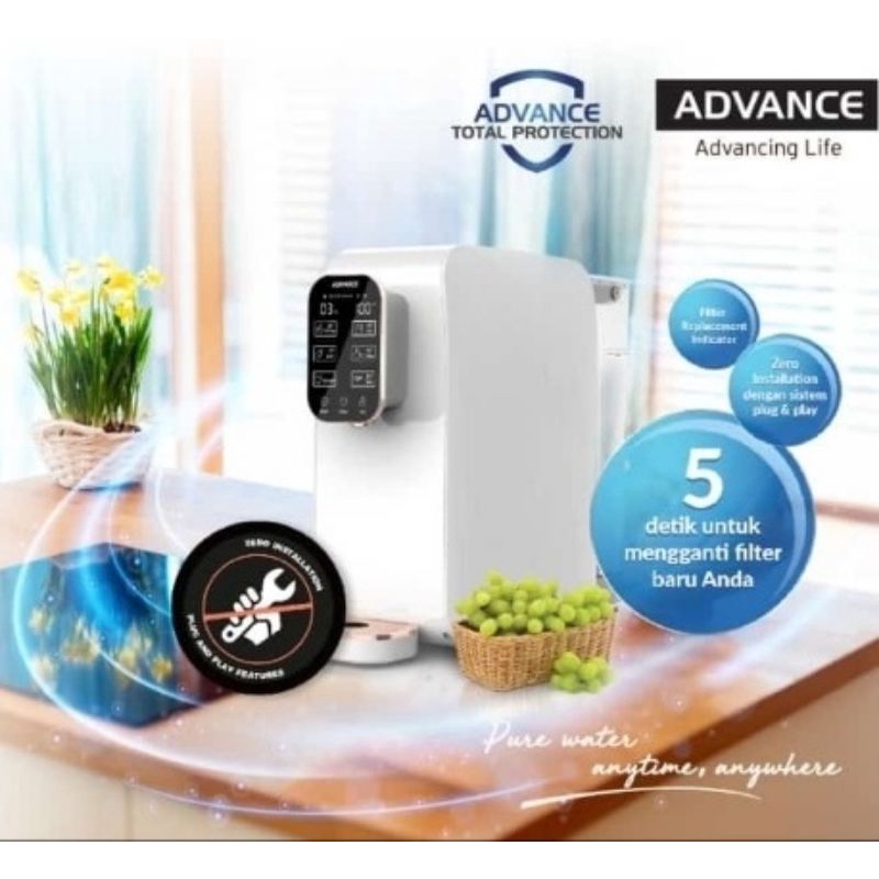 dispenser ADVANCE ZIPRO + ALKALINE WATER + REVERSE OSMOSIS / PENYARINGAN AIR /DISPENSER TANPA GALON