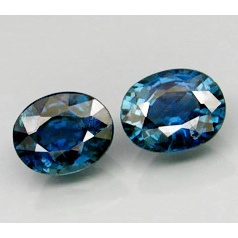 Matching Pair Oval 2.56tcw 7.5x5 mm Natural Unheated Blue Sapphire YZ695