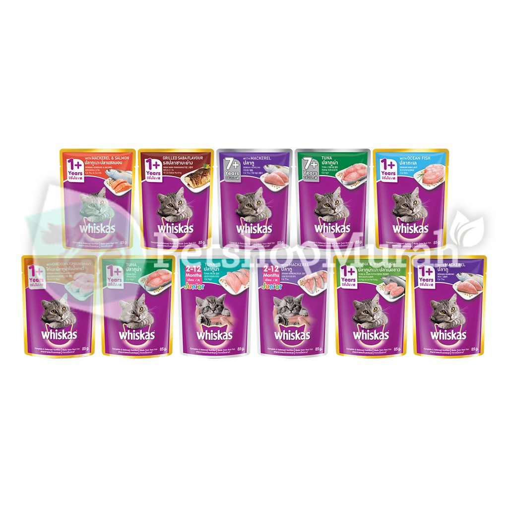 Makanan Kucing Basah  Whiskas 85 gr Pouch All Variant 