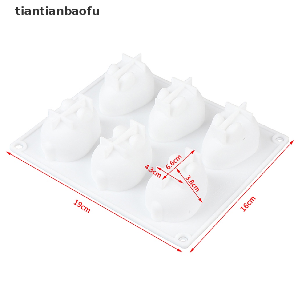 Cetakan Kue Mousse Bentuk Kelinci 3D Bahan Silikon Ukuran 6 Untuk Dekorasi