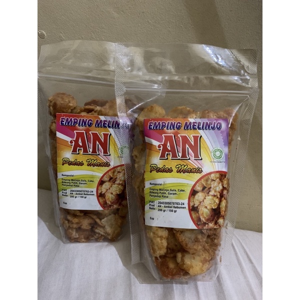 

Emping melinjo AN pedas manis nikmat