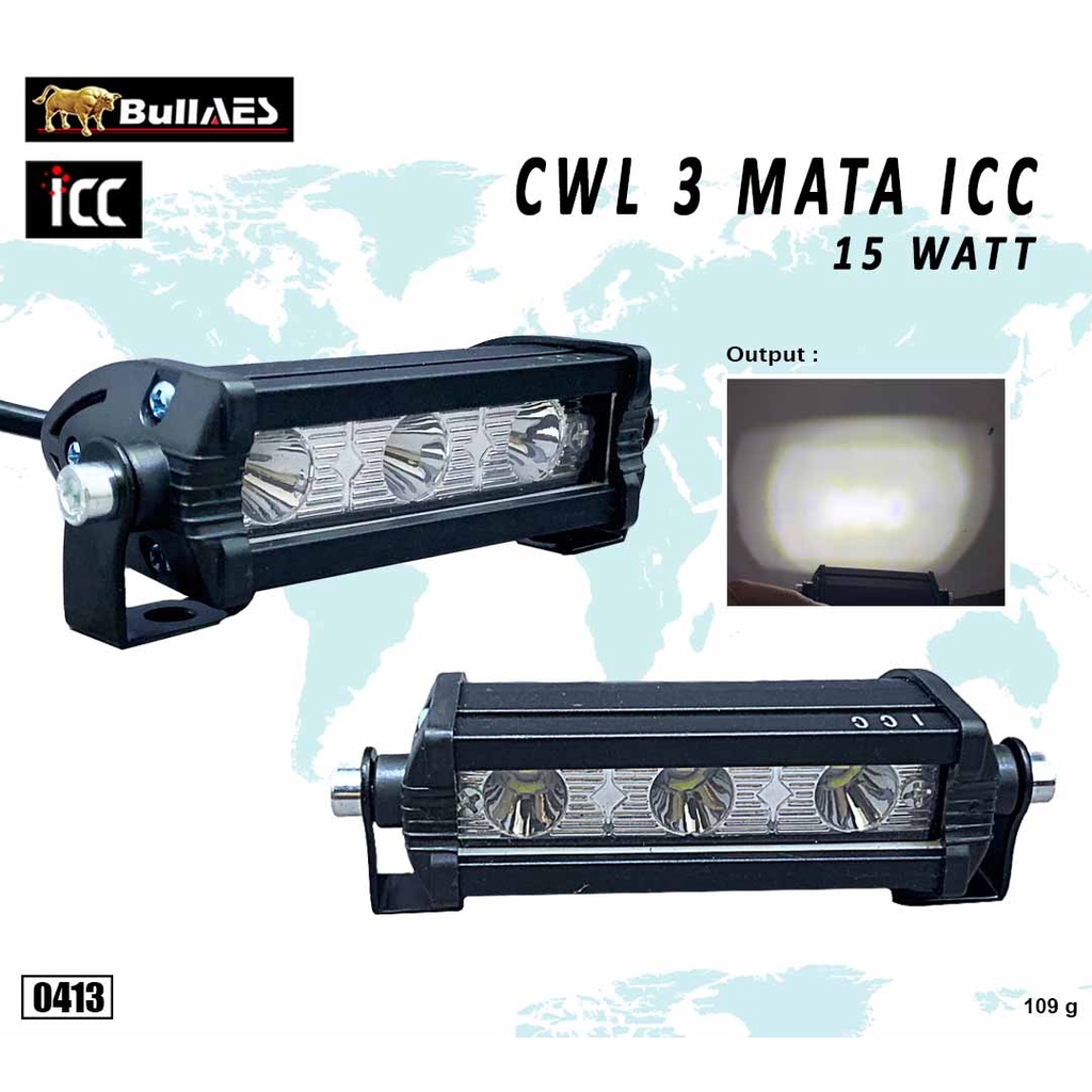 Lampu led cree worklight 3 mata 15 watt lampu tembak merk HJG SKU0413