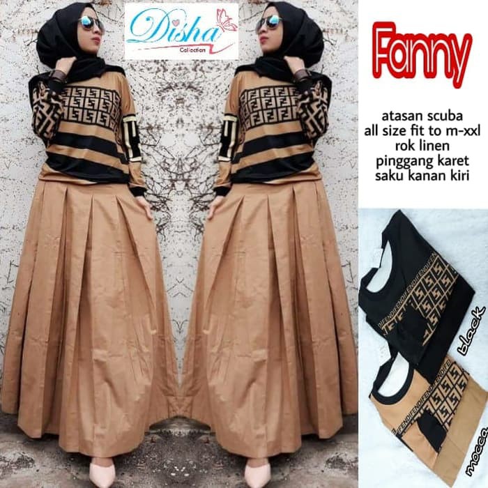 fanny setelan rok muslim by Disha Collection