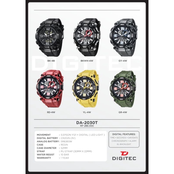 Jam Tangan Pria Original Digitec 2030