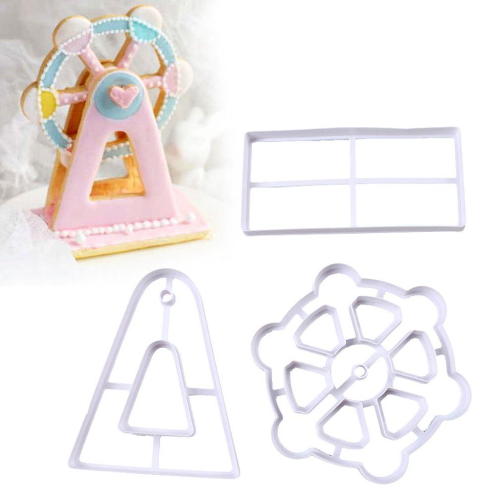 [Elegan] Baking Tools 3pcs /set Ferris Wheel Biscuit Mold Cetakan Kue Biskuit Bayi Cetakan Timbul