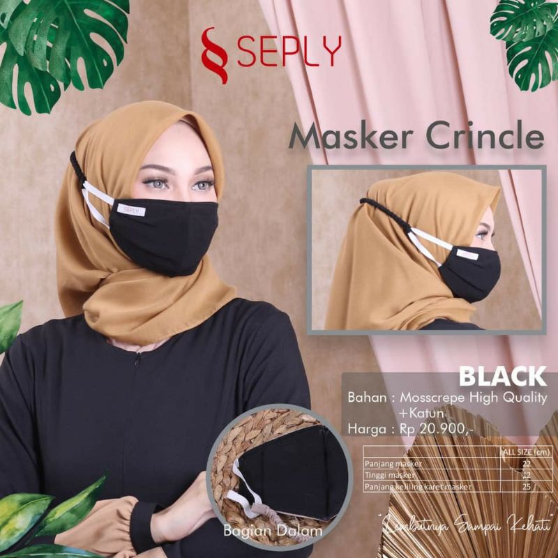 MASKER KAIN POLOS CRINCLE || SEPLY