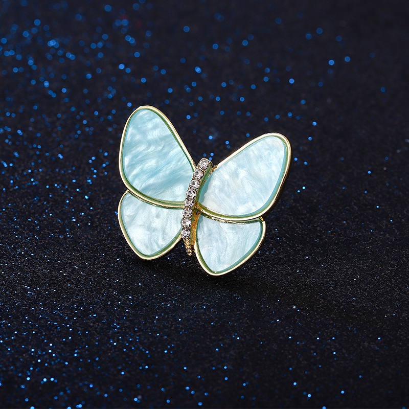 Pin Butterfly Berlian Imitasi 3 Warna Untuk Aksesoris Pakaian