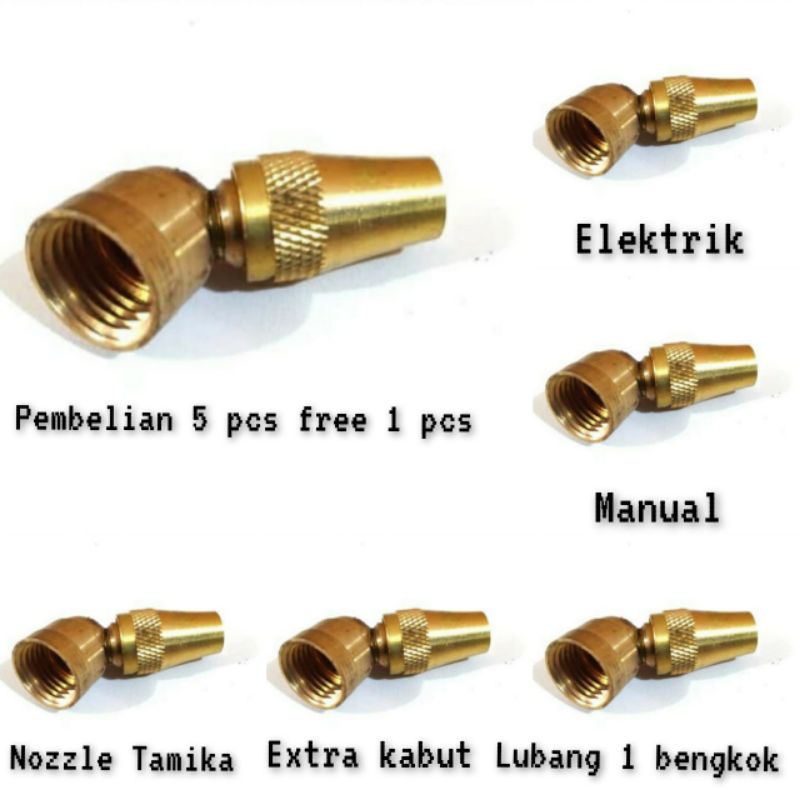 Nozzle ektra kabut semprot desinfektan,Nozzle atau spuyer lubang 1 bengkok