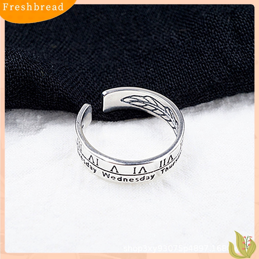 [TERLARIS]Retro Adjustable Roman Numerals Engraving Opening Ring Wedding Band Party Jewelry