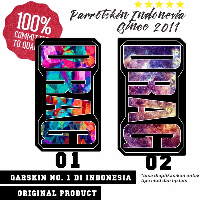 Garskin Premium voopoo drag mod black design - free custom color