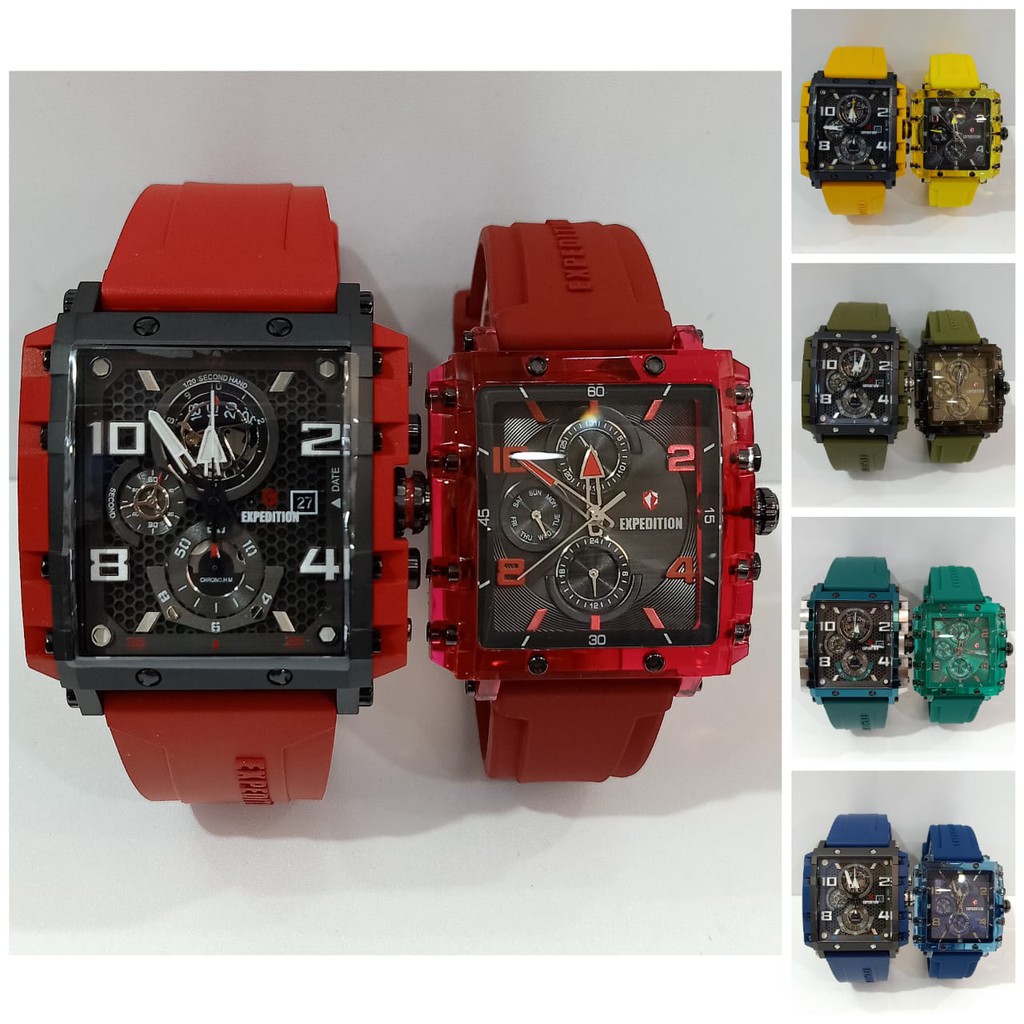Jam Tangan Couple Expedition  E6757 E 6757 &  E6808 E 6808 Original Bergaransi Resmi Free Battery