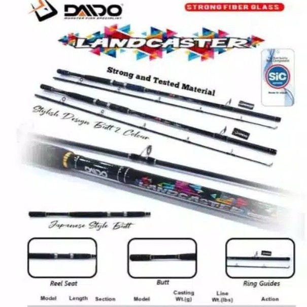 Joran Pancing Sambung 270 DAIDO LANDCASTER SOLID kuat ringan murah