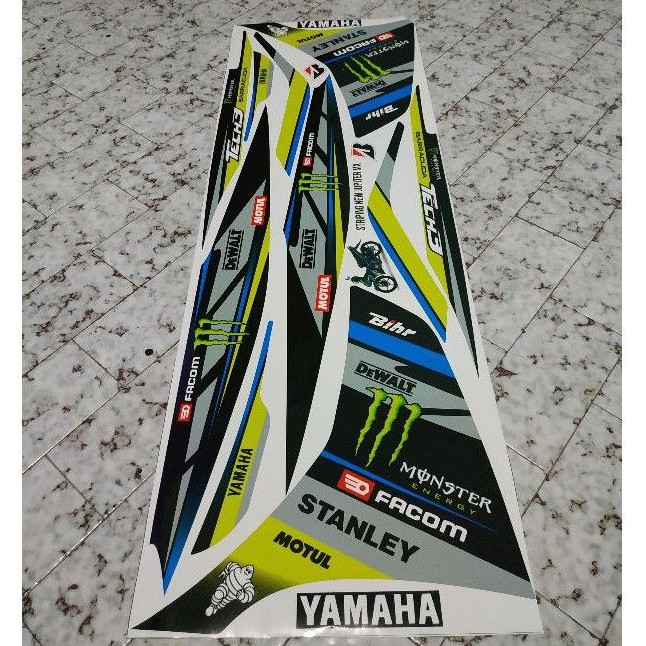 stripping sticker lis motor variasi Yamaha Jupiter mx new 135 njmx 135 motif monster energy
