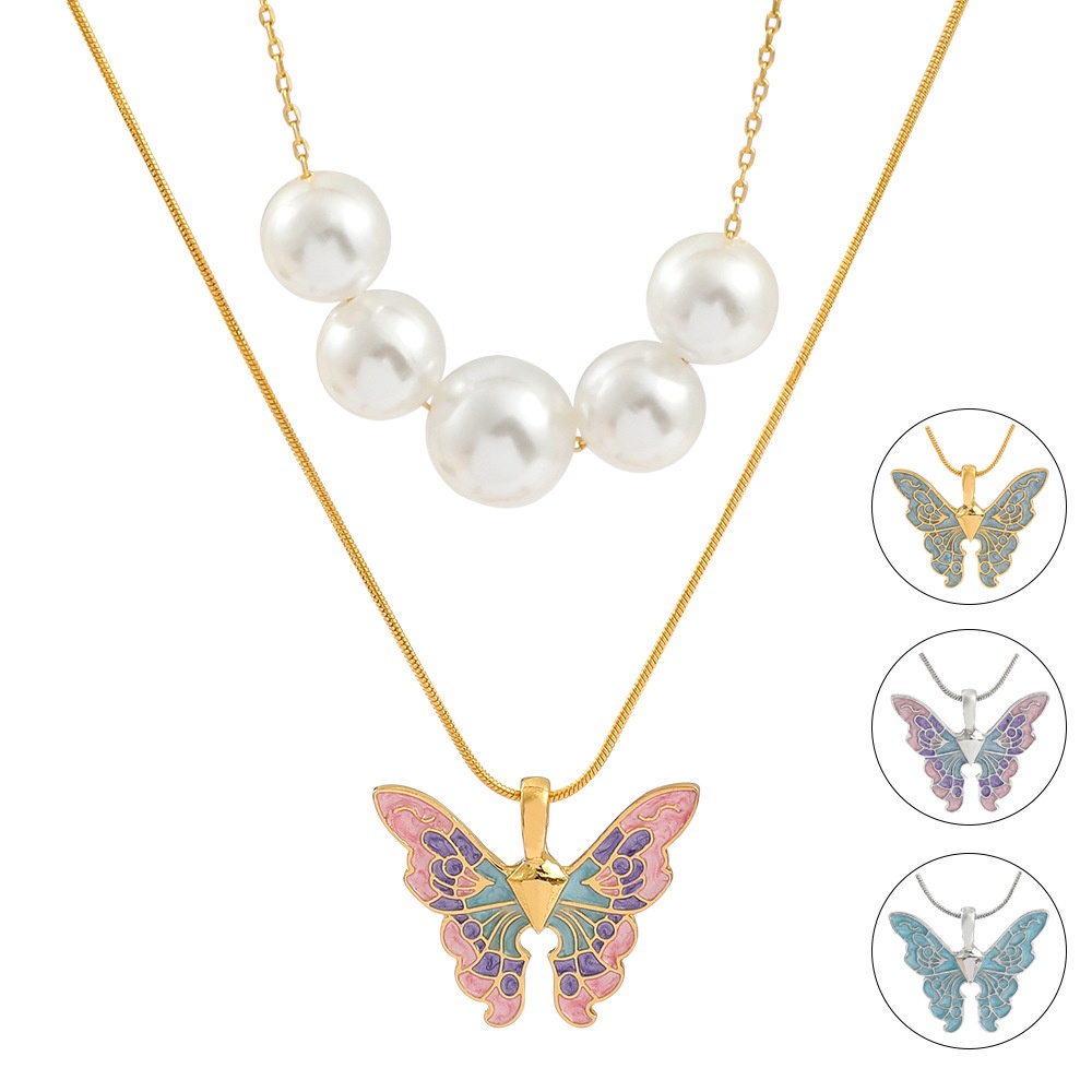Kalung Liontin Butterfly Lapis Emas 18K Untuk Wanita