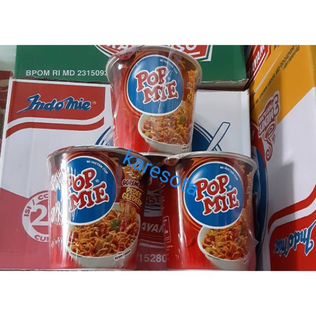POP MIE Mi Cup Instan Goreng Rasa Pedas Geledek
