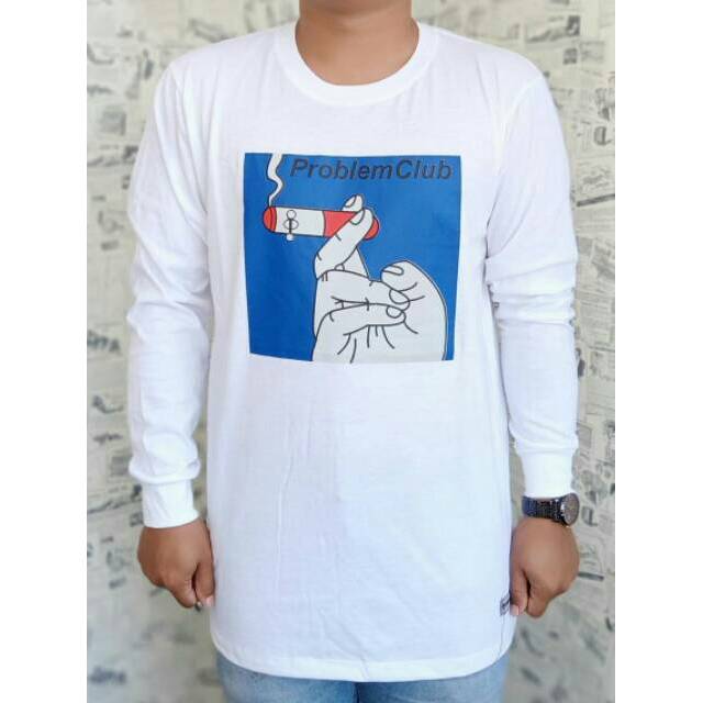 Kaos Distro lengan panjang kaos pria size L XL
