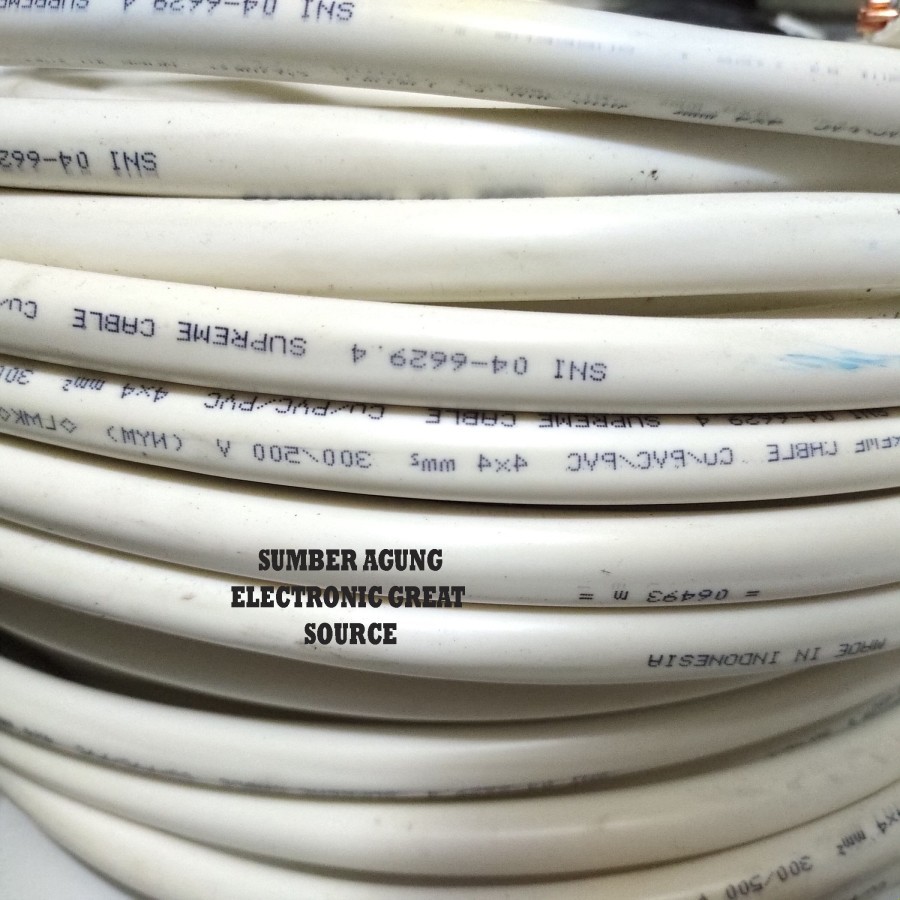 Kabel NYM 4x4 METERAN PER METER Merk Supreme Tembaga isi 4 Kawat SNI L