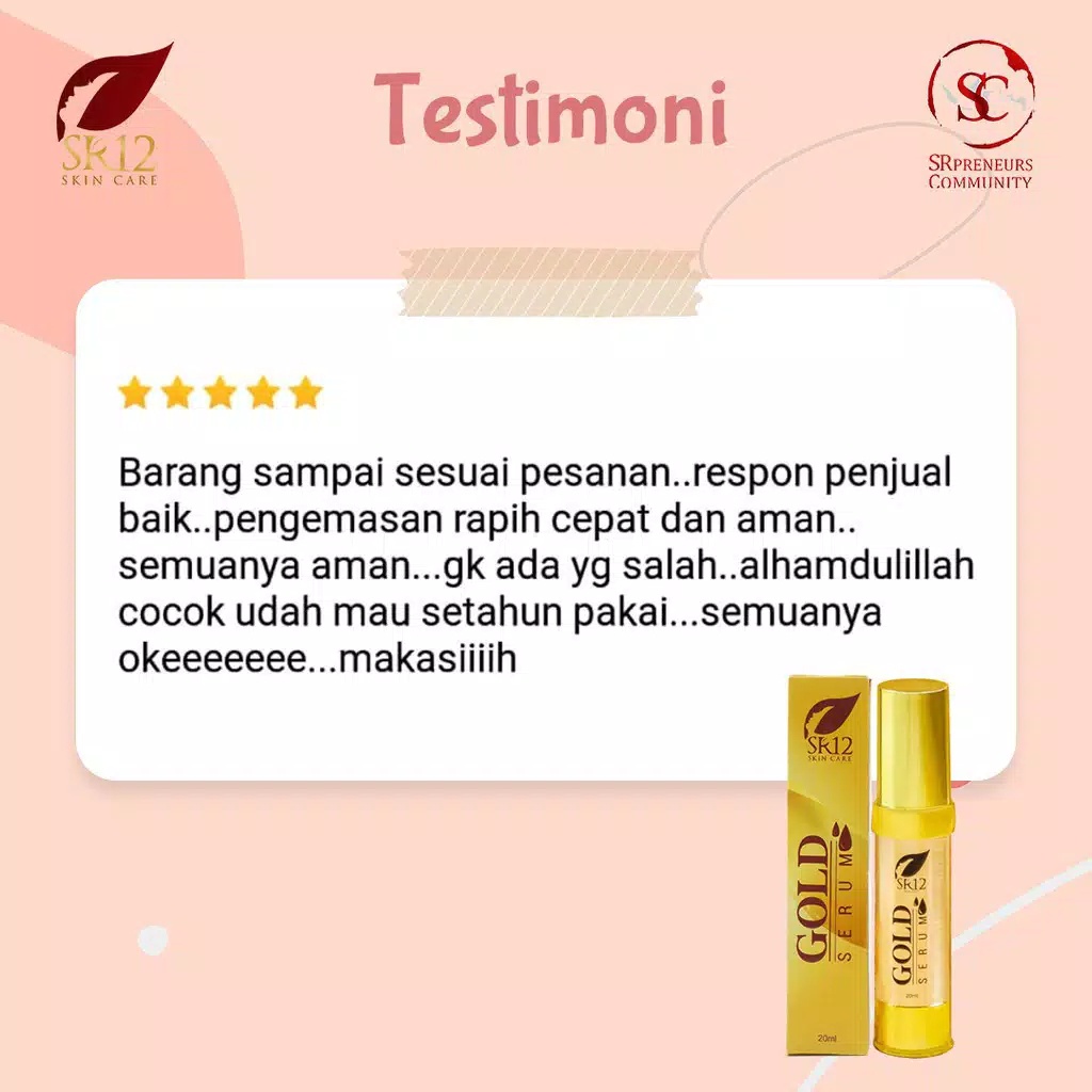 SR12 GOLD SERUM / SERUM ANTIAGING KULIT KENCANG CERAH ELASTIS KENYAL &amp; GLOWING BPOM