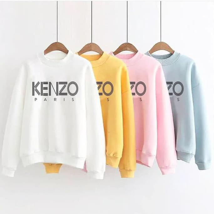 Sweater Wanita KENZO PARIS Beludru Panas Musim Gugur Berkerudung Dingin Remaja Versi Korea Tren