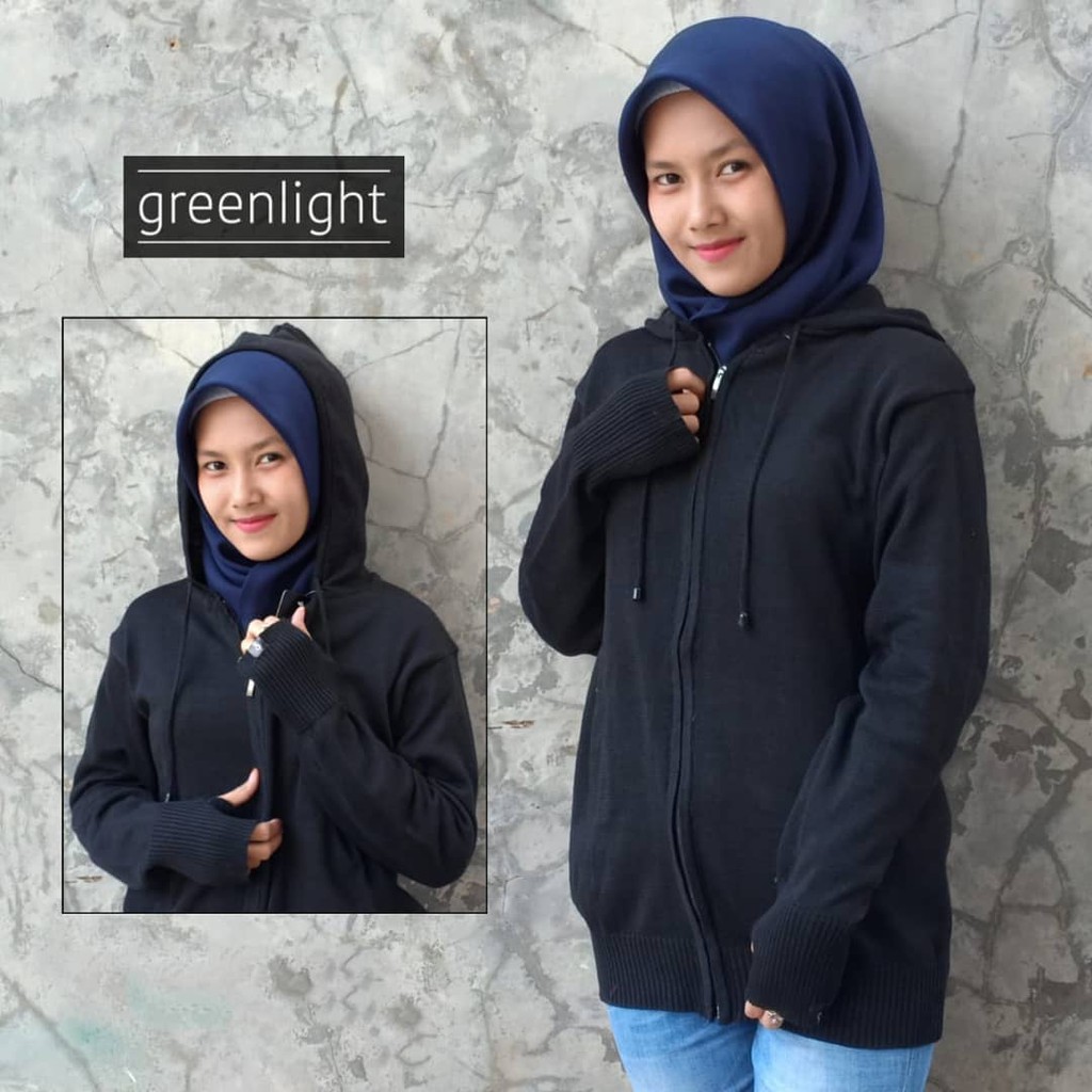 GREENLIGHT - JAKET RAJUT ZIPPER HOODIE