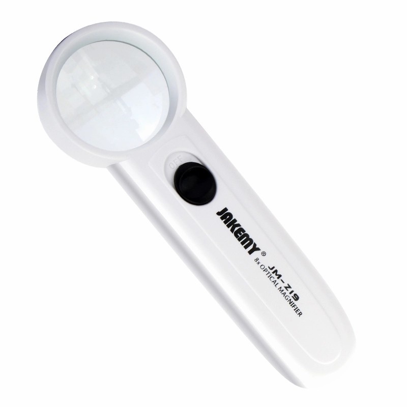 Kaca Pembesar Jakemy 8x Pembesaran Magnifying Glass 2 LED JM-Z19